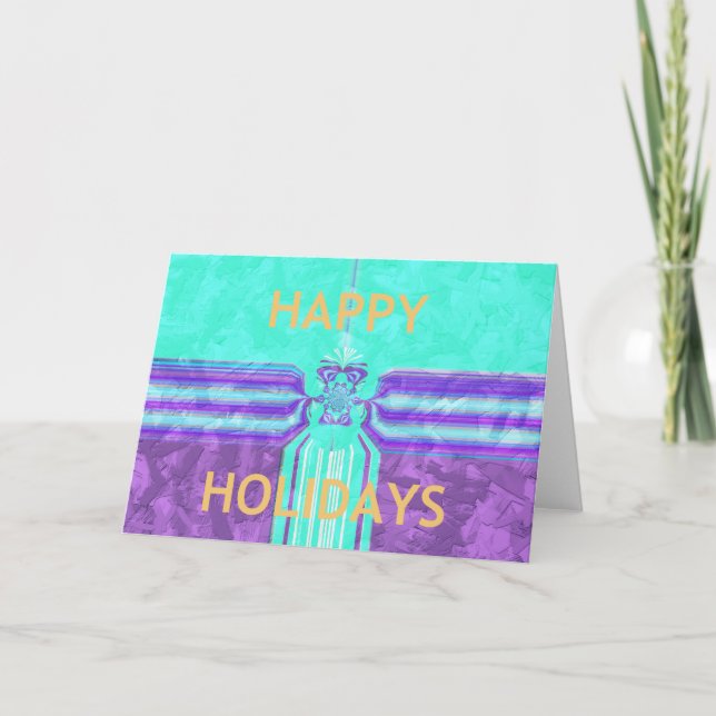 Schönes Happy Holidays Blue Cyan Vektordesign Karte (Vorderseite)