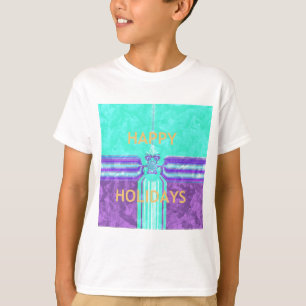 Schönes Happy Holidays Blue Cyan Vektordesign T-Shirt