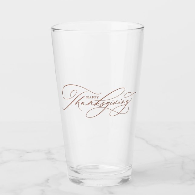 Schönes Happy-Thanksgiving-Manuskript Glas (Vorderseite)