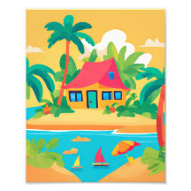 Schönes Haus auf einer tropischen Insel