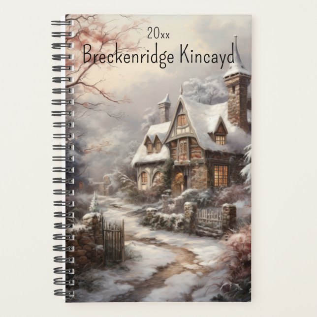 Schönes Haus im Winter, Name ändern, Jahr Planer (Vorderseite)