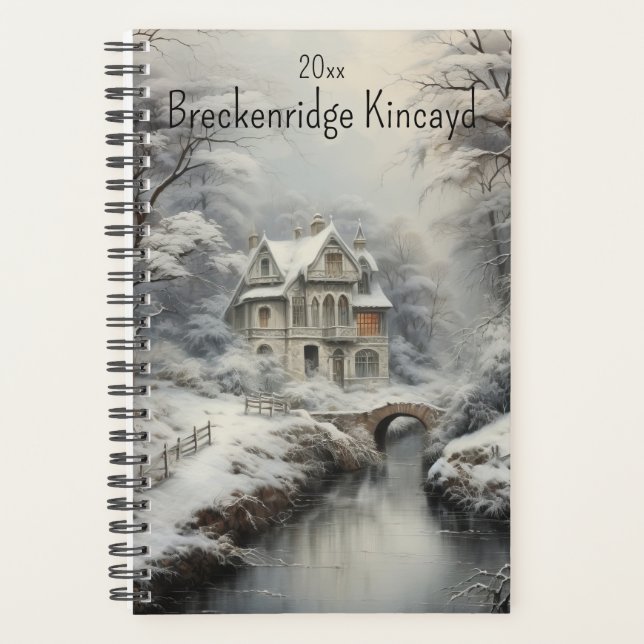 Schönes Haus im Winter, Name ändern, Jahr Planer (Vorderseite)
