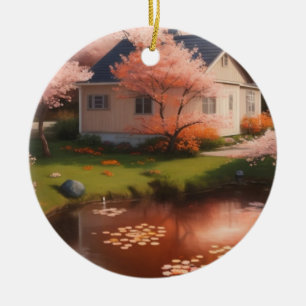 Schönes Haus Keramik Ornament