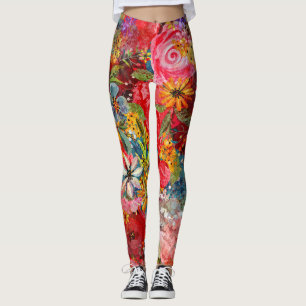 Schönes, helles, Abstraktes Blumenmuster Leggings