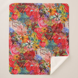 Schönes, helles, Abstraktes Blumenmuster Sherpadecke