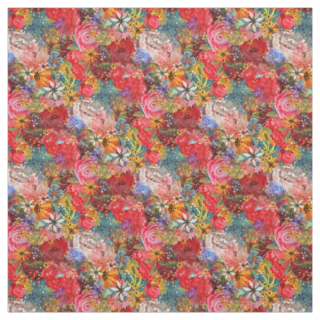 Schönes, helles, Abstraktes Blumenmuster Stoff (Muster)