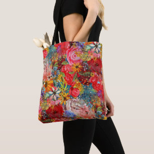 Schönes, helles, Abstraktes Blumenmuster Tasche