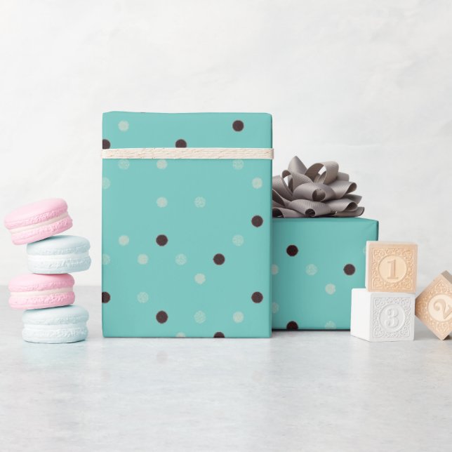 Schönes helles Grün mit Punkten Geschenkpapier (Babyparty)