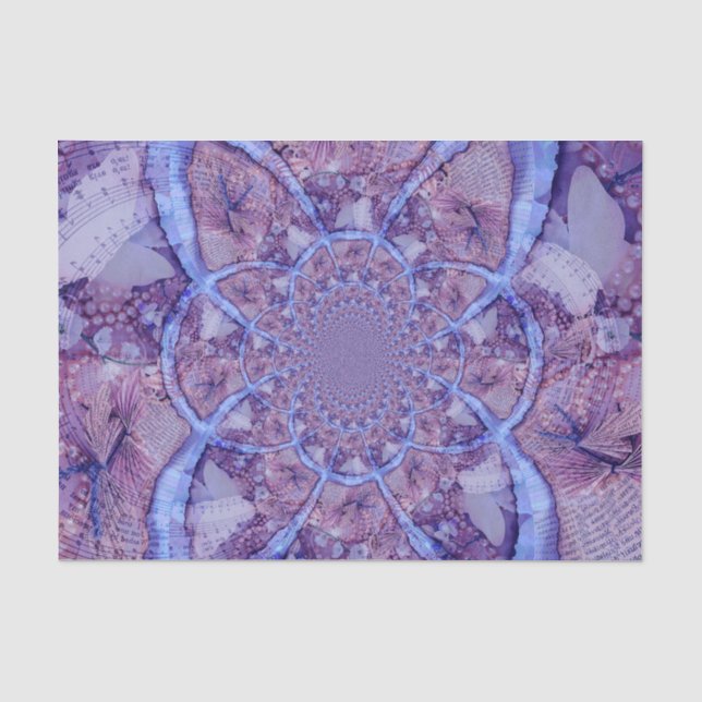 Schönes helles, psychedelisches lila Kaleidoskop Seidenpapier (Vorderseite)