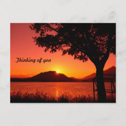 Schönes Herbst Ruhe Sonnenuntergang Berg Postkarte