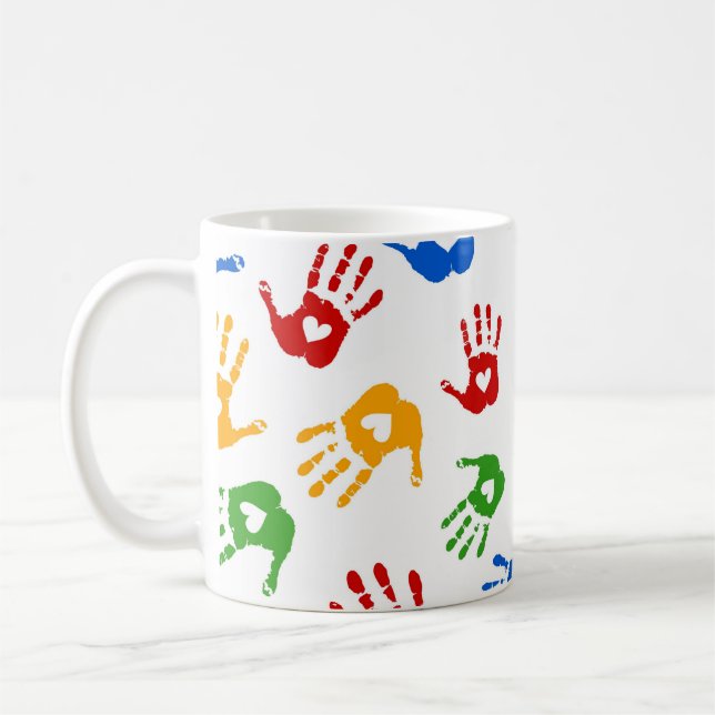 Schönes Herz in Palm Kaffee Tasse (Links)