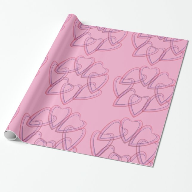 Schönes Herz-Kreis-Muster Geschenkpapier (Ungerollt)