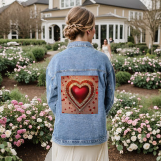 Schönes Herz mit Diamanten Jeansjacke
