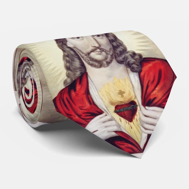 SCHÖNES HERZ VON JESUS KRAWATTE (Gerollt)