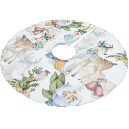 Schönes Hirschwasser Weihnachten Polyester Weihnachtsbaumdecke