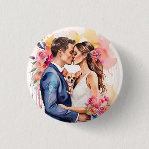 Schönes Hochzeitscouch mit Niedlichem Funny Button