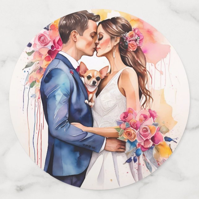 Schönes Hochzeitscouch mit Niedlichem Funny Konfetti (Groß Vorderseite)