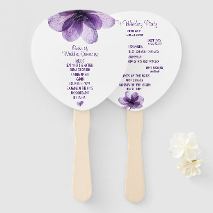 Schönes Hochzeitsprogramm für Lila Blume Fächer