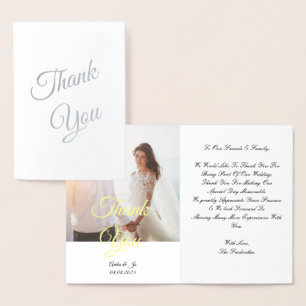 Schönes Hochzeitsszenario Foto danke Foil Card Folienkarte