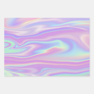 Schönes holografisches Wrapping Paper  Geschenkpapier Set