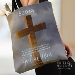 Schönes Holzkreuz Personalisiert Tasche