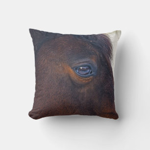 Schönes Horse-Eye-Equine-Foto Kissen
