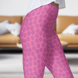 Schönes Hot Pink und Pink Polka Dot Muster Leggings