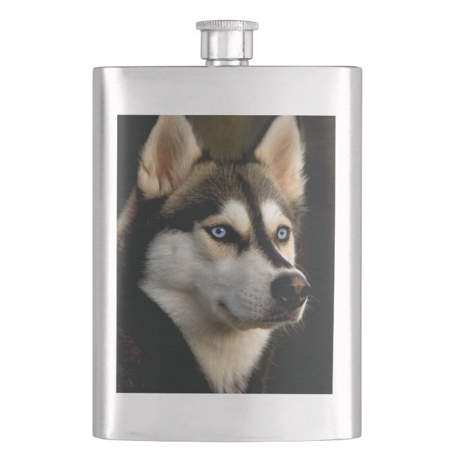 Schönes Husky Throw Kissen Flachmann (Vorderseite)