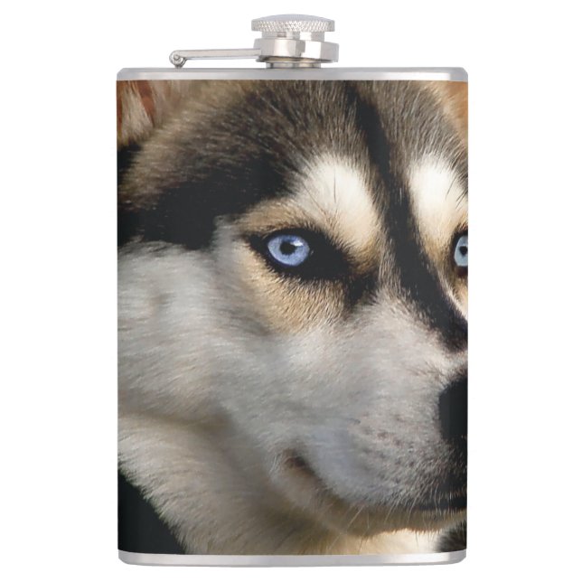 Schönes Husky Throw Kissen Flachmann (Vorderseite)