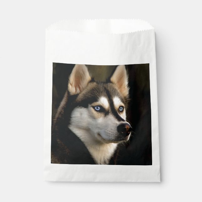 Schönes Husky Throw Kissen Geschenktütchen (Vorderseite)