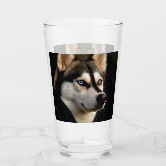 Schönes Husky Throw Kissen Glas (Vorderseite)