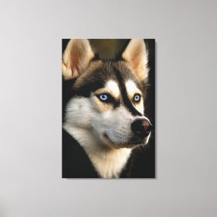 Schönes Husky Throw Kissen Leinwanddruck