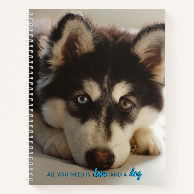 Schönes Husky-Welpen-Notebook, in voller Größe Notizbuch (Vorderseite)