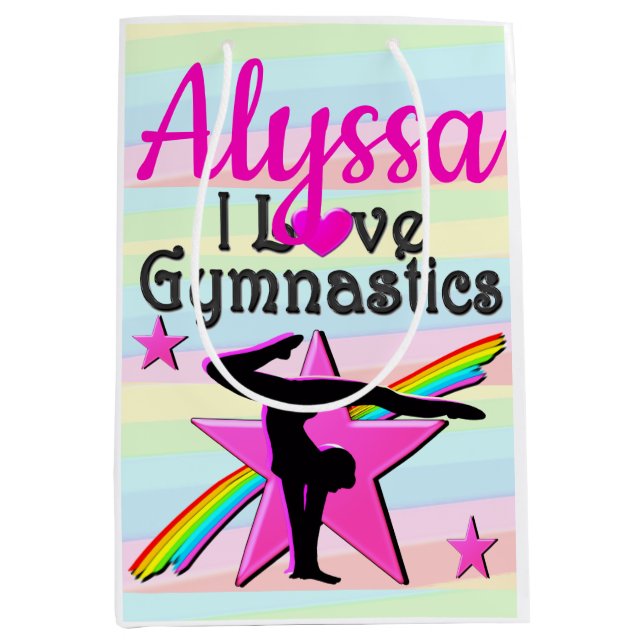 SCHÖNES I LIEBE GYMNASTICS-DESIGN MITTLERE GESCHENKTÜTE (Vorderseite)