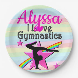 SCHÖNES I LIEBE GYMNASTICS-DESIGN PAPPTELLER