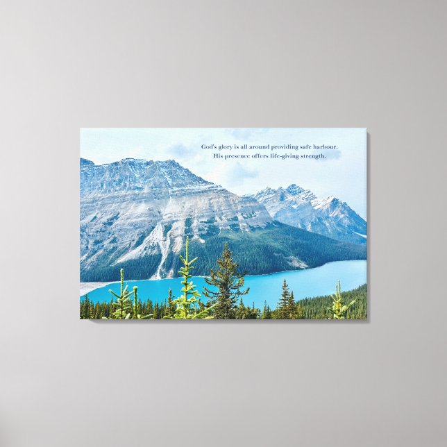 Schönes Inspirierend Zitat Bergsee Landschaft Leinwanddruck (Vorderseite)