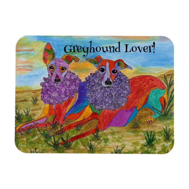 Schönes italienisches Greyhound Lover Magnet (Horizontal)