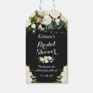 Schönes Ivory White Floral Brautparty Gefallen Geschenkanhänger