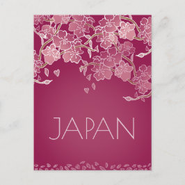 Schönes Japan Sakura Blume Hand Illustriert Postkarte