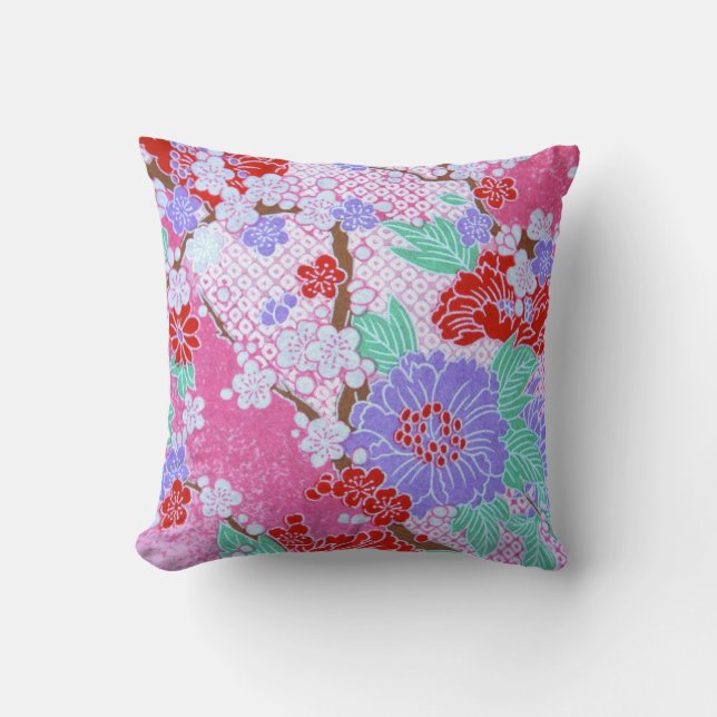 Schönes japanisches Sakura-Muster-Pillow Kissen (Vorderseite)