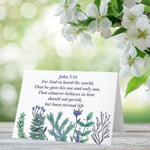 Schönes John 3:16 Hübsches Christliches Zitat Feiertagskarte
