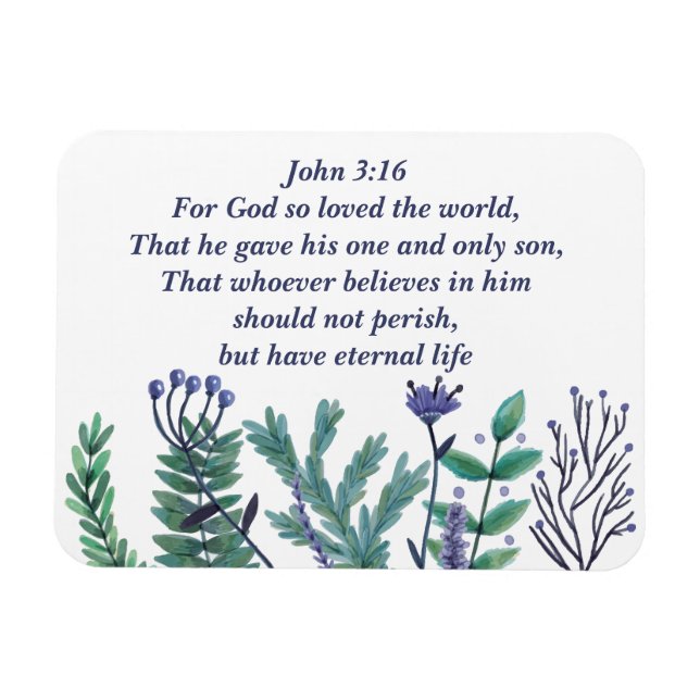 Schönes John 3:16 Hübsches Christliches Zitat Magnet (Horizontal)