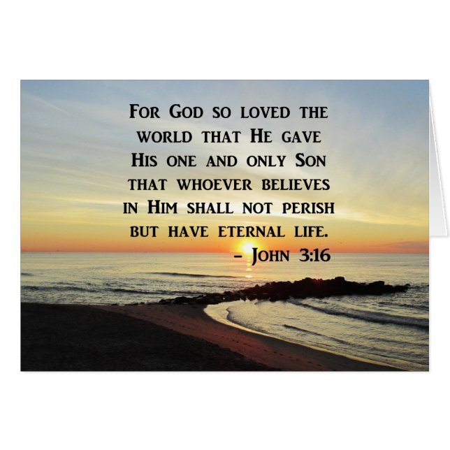 SCHÖNES JOHN 3:16 SCRIPTURE SUNRISE-FOTO (Vorderseite (Horizontal))