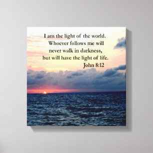SCHÖNES JOHN 8:12 SONNENRISE-FOTO LEINWANDDRUCK