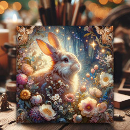 Schönes Jugendstil-Osterhasen Christlich Feiertagskarte