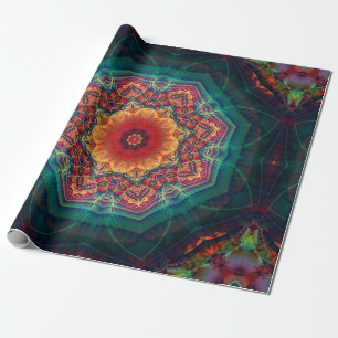 Schönes Kaleidoskop, mehrfarbige Blume Geschenkpapier