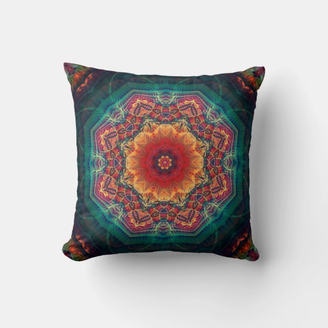Schönes Kaleidoskop, mehrfarbige Blume Kissen (Vorderseite)