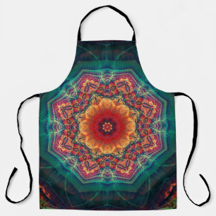 Schönes Kaleidoskop-Muster mit mehrfarbigen Blumen Schürze