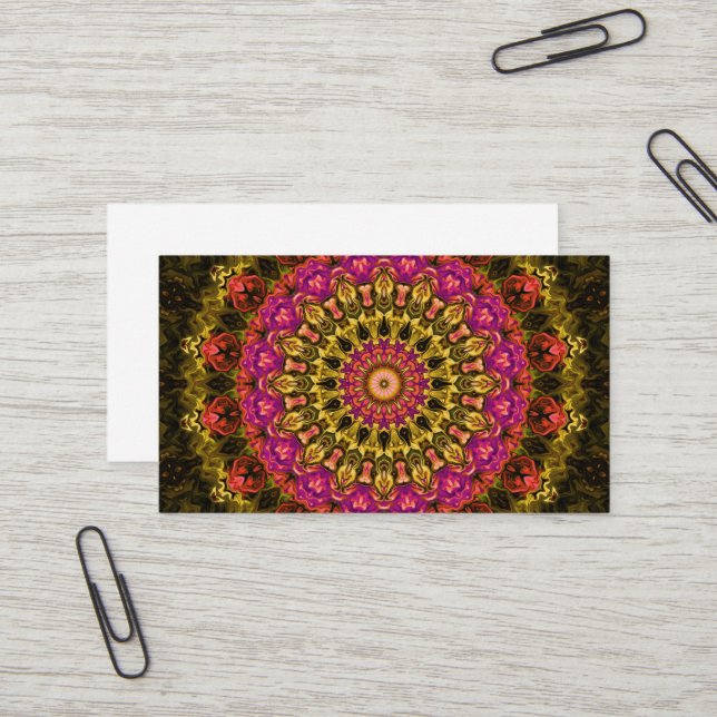 schönes kaleidoskopisches Mandala-Muster Visitenkarte (Vorderseite/Rückseite Beispiel)