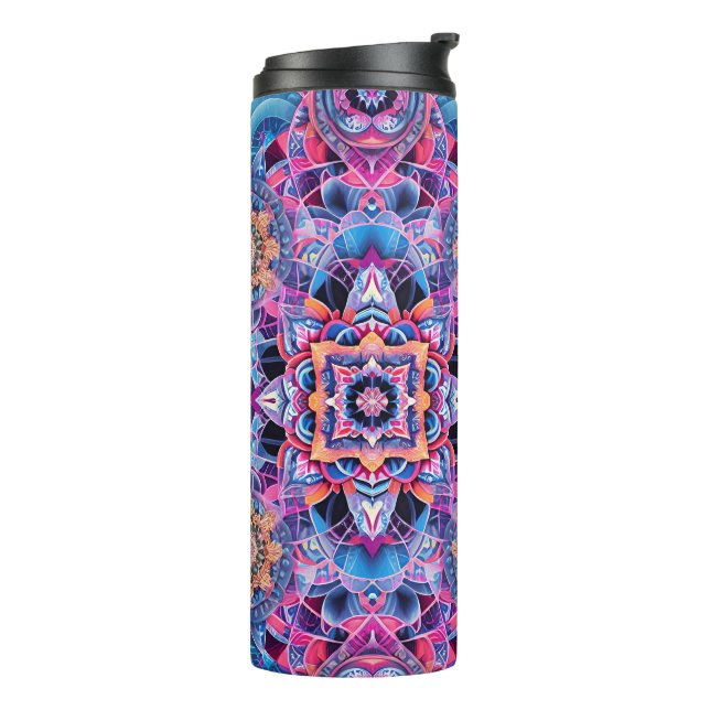Schönes kaleidoskopisches MusterThermal Tumbler Thermosbecher (Nach links gedreht)